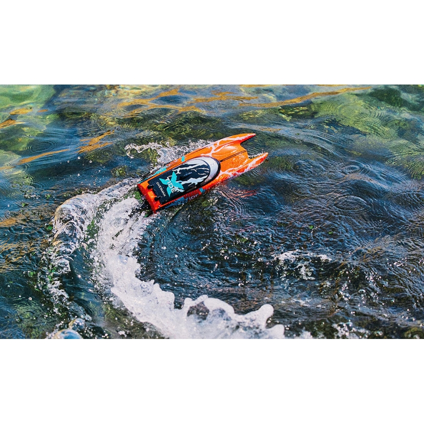 Overmax - RC-boot met afstandsbediening X-TIDE 2400 mAh zwart/oranje