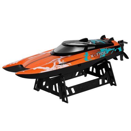 Overmax - RC-boot met afstandsbediening X-TIDE 2400 mAh zwart/oranje