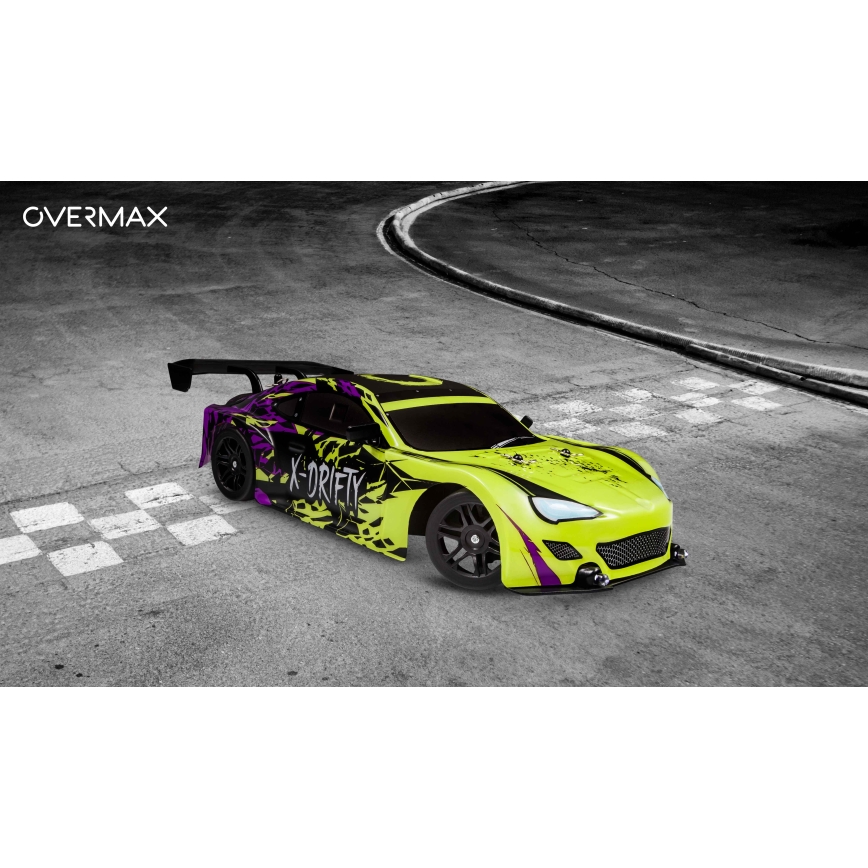 Overmax - RC-driftauto met afstandsbediening X-DRIFT 1000 mAh geel/paars