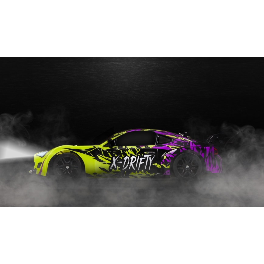 Overmax - RC-driftauto met afstandsbediening X-DRIFT 1000 mAh geel/paars