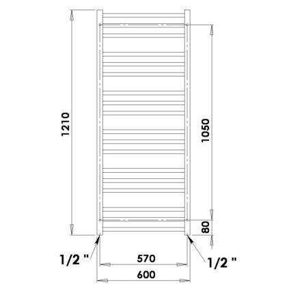 P.M.H. AV4W - Handdoekradiator AVENTO 567 W 121 cm wit