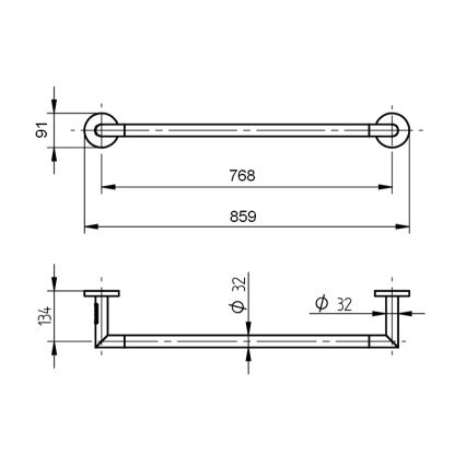 P.M.H. IN1SS-L - Elektrische handdoekdroger INGA 17W/230V 85,9 cm IP44 links/gepolijst roestvrij staal