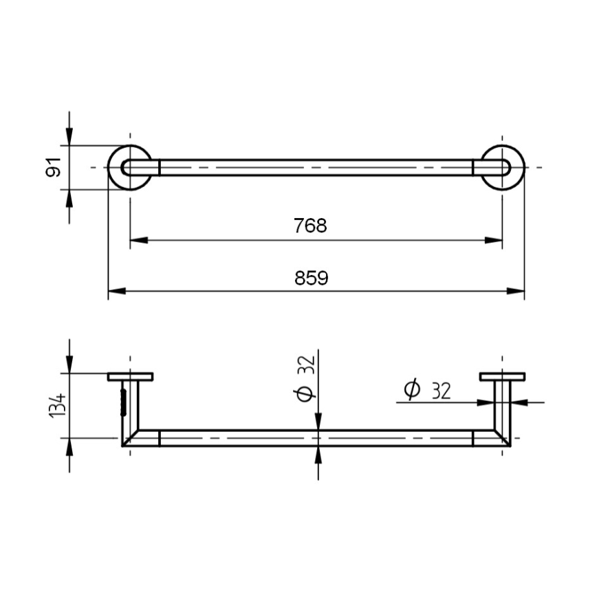 P.M.H. IN1SS-R - Elektrische handdoekwarmer INGA 17W/230V 85,9 cm IP44 rechts/gepolijst RVS