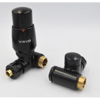 P.M.H. INTER-LB - Ventiel met thermostatische kop INTER links/zwart