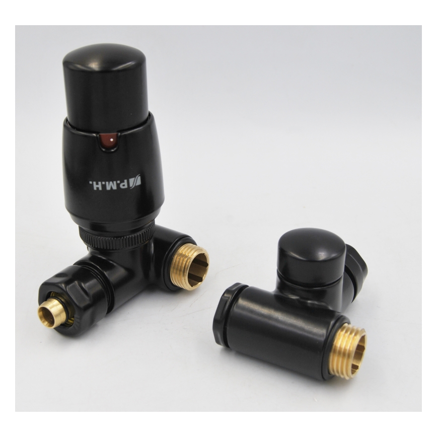 P.M.H. INTER-LB - Ventiel met thermostatische kop INTER links/zwart