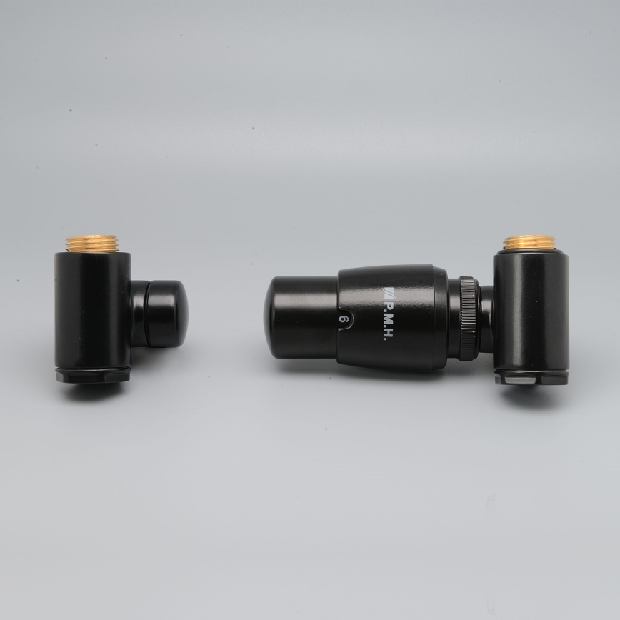 P.M.H. INTER-RB - Radiatorventiel met thermostaatkop INTER rechts/zwart
