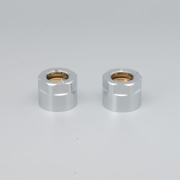 P.M.H. M15B4002 - Knelfitting voor ventiel VISION/INTER, glanzend chroom/koper, 15 mm