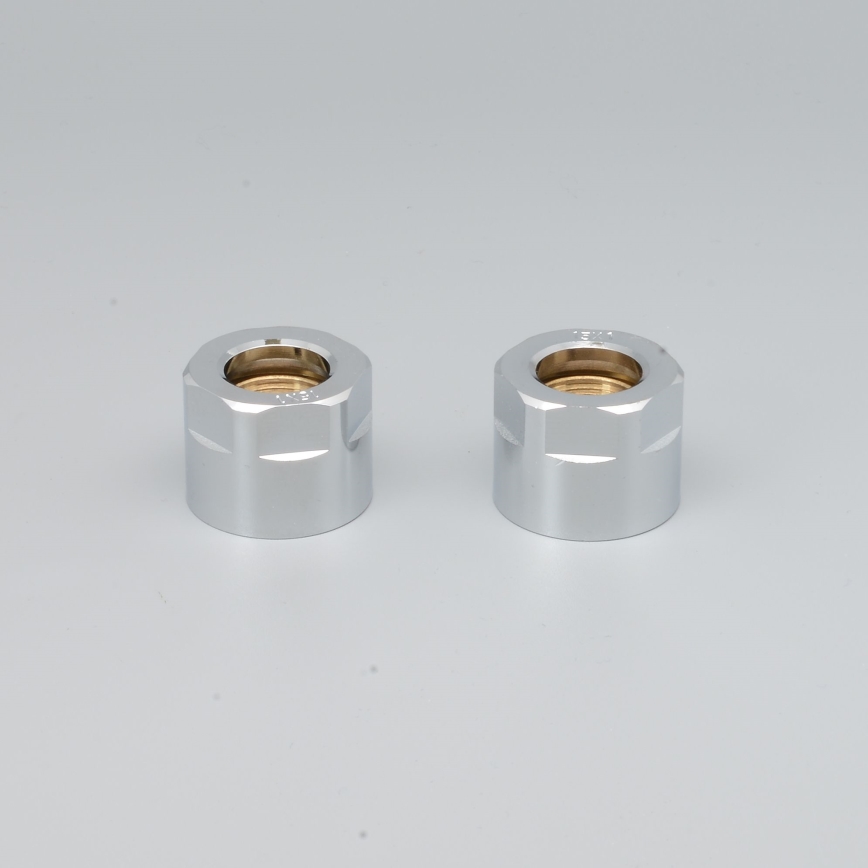 P.M.H. M15B4002 - Knelfitting voor ventiel VISION/INTER, glanzend chroom/koper, 15 mm