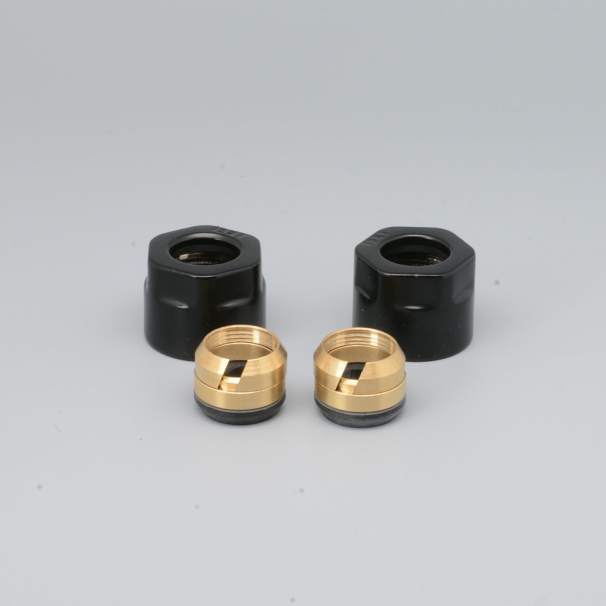 P.M.H. M15B4024 - Knelkoppeling voor ventiel VISION/INTER zwart/koper 15 mm