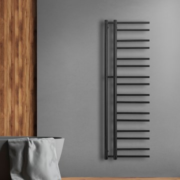 P.M.H. T2B - Badkamer handdoekradiator THEIA 352W 154 cm rechts/zwart
