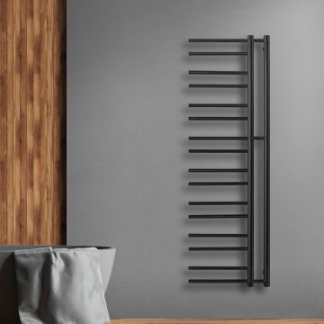 P.M.H. T2B-L - Handdoekradiator THEIA 352W 154 cm links/zwart