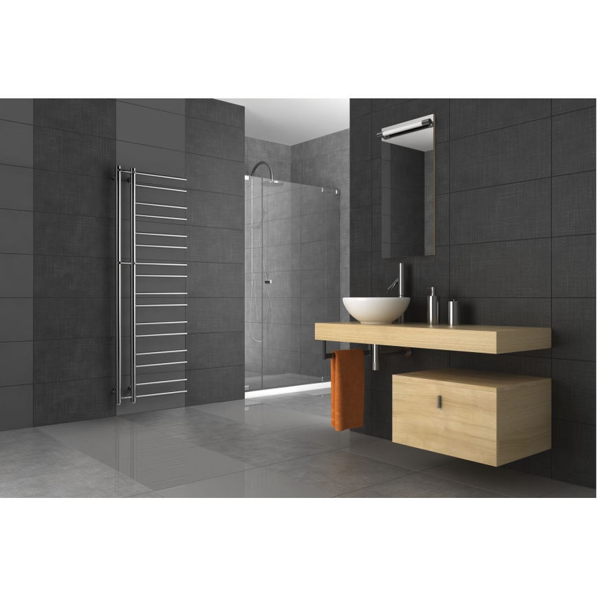 P.M.H. T2C - Badkamer handdoekradiator THEIA 352W 154 cm rechts/glanzend chroom