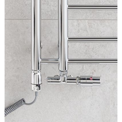 P.M.H. T2C - Badkamer handdoekradiator THEIA 352W 154 cm rechts/glanzend chroom
