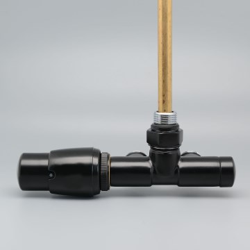 P.M.H. UNIKO-LB-EK - Radiatorkraan met thermostatische kop UNIKO, links/zwart