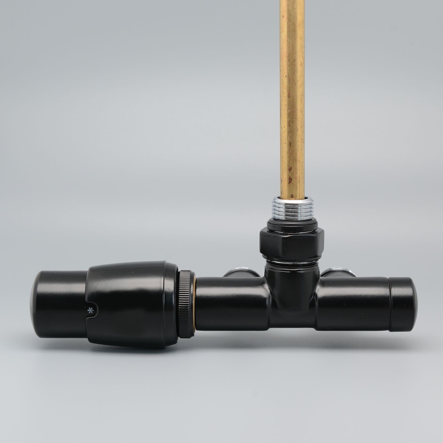 P.M.H. UNIKO-LB-EK - Radiatorkraan met thermostatische kop UNIKO, links/zwart