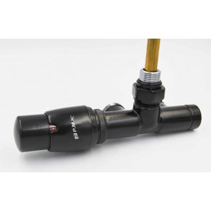 P.M.H. UNIKO-LB-EK - Radiatorkraan met thermostatische kop UNIKO, links/zwart