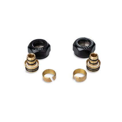 P.M.H. ZZM1624 - Knelkoppeling voor ventiel UNIKO/TERM/DUO zwart/alupex 16 mm