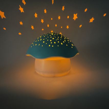 PABOBO - Projector met een melodie STAR MUSHROOM 3xAA blauw