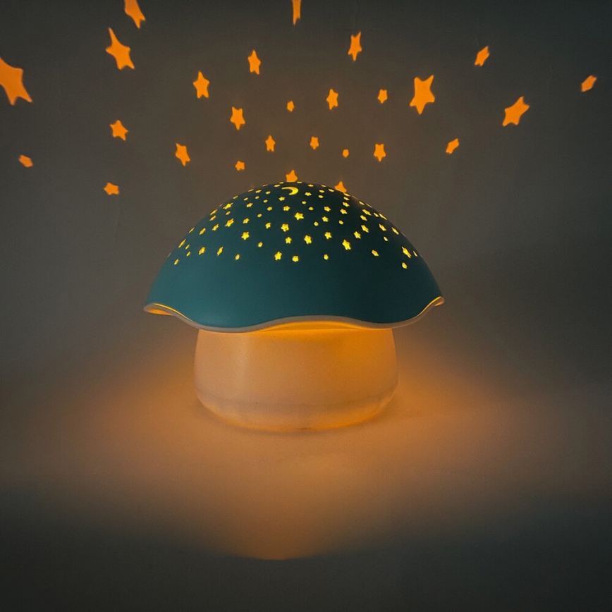 PABOBO - Projector met een melodie STAR MUSHROOM 3xAA blauw