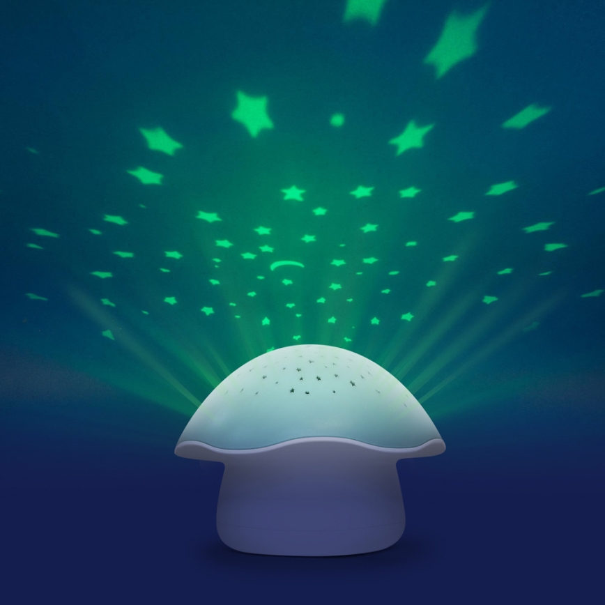 PABOBO - Projector met een melodie STAR MUSHROOM 3xAA blauw