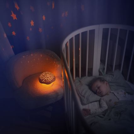PABOBO - Projector met een melodie STAR MUSHROOM 3xAA blauw