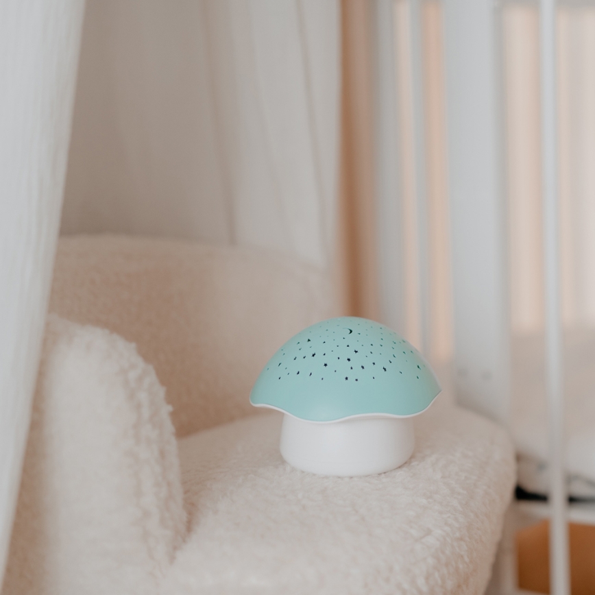 PABOBO - Projector met een melodie STAR MUSHROOM 3xAA blauw