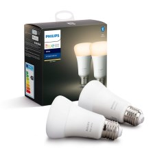 PACK 2x Dimbare LED Lamp Philips Hue WHITE E27/9W/230V 2700K