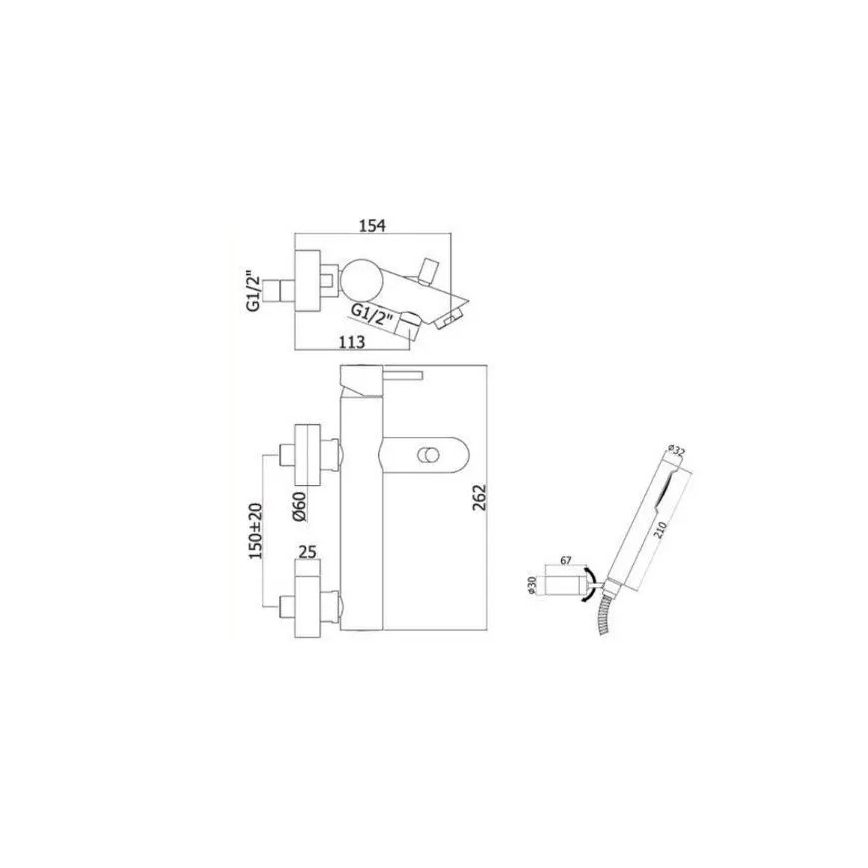 Paffoni - Badkraanset LIGHT, geborsteld goud