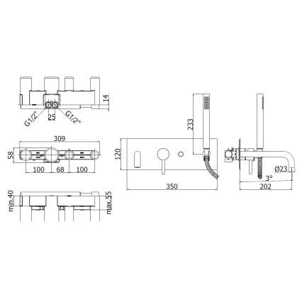 Paffoni - Badkraanset LIGHT glanzend chroom