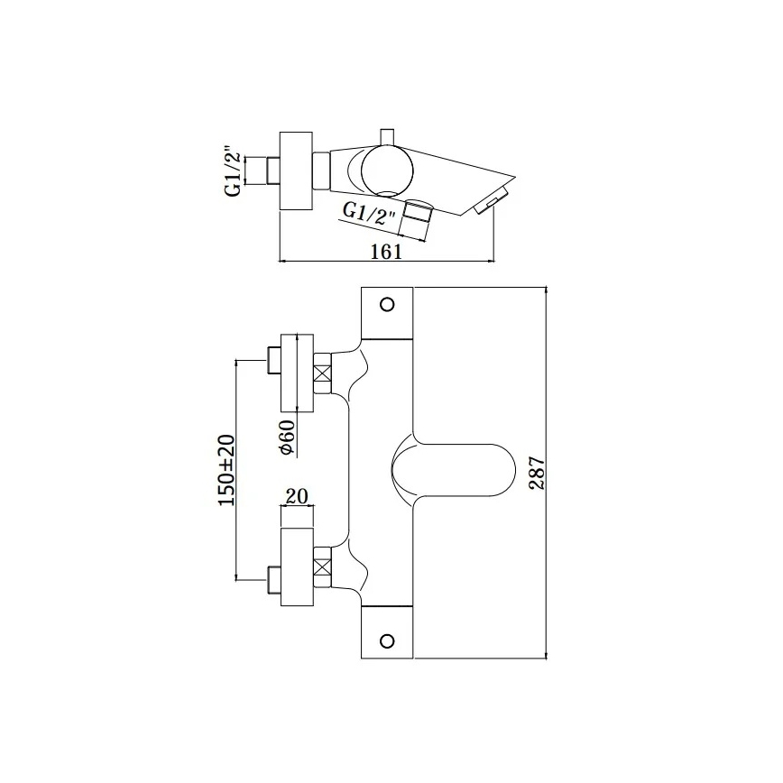 Paffoni - Badkraanset LIGHT glanzend chroom