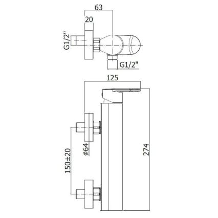 Paffoni - Badmengkraan CANDY glanzend chroom