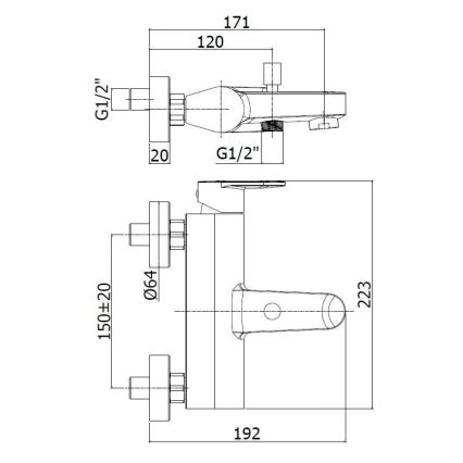 Paffoni - Badset met CANDY badmengkraan, glanzend chroom