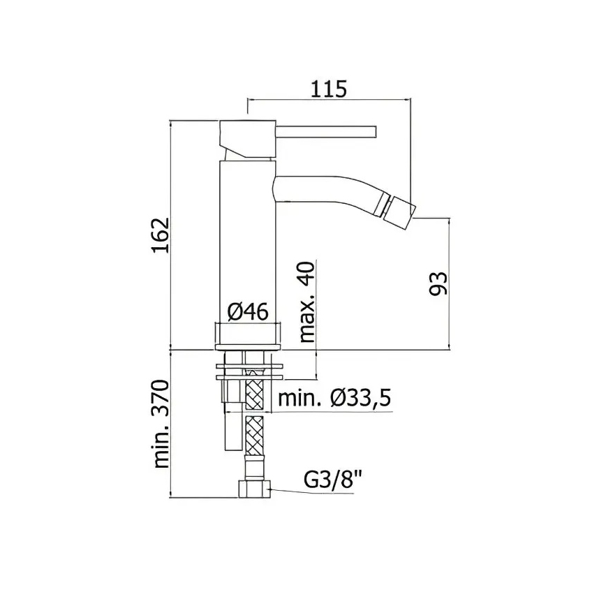 Paffoni - Bidetkraan LIGHT zwart