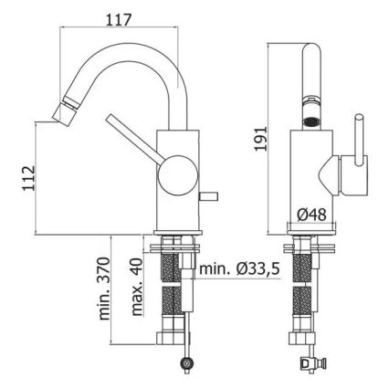 Paffoni - Bidetkraan LIGHT zwart