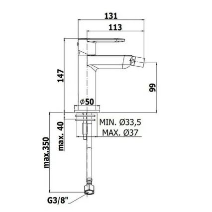 Paffoni - Bidetmengkraan CANDY glanzend chroom