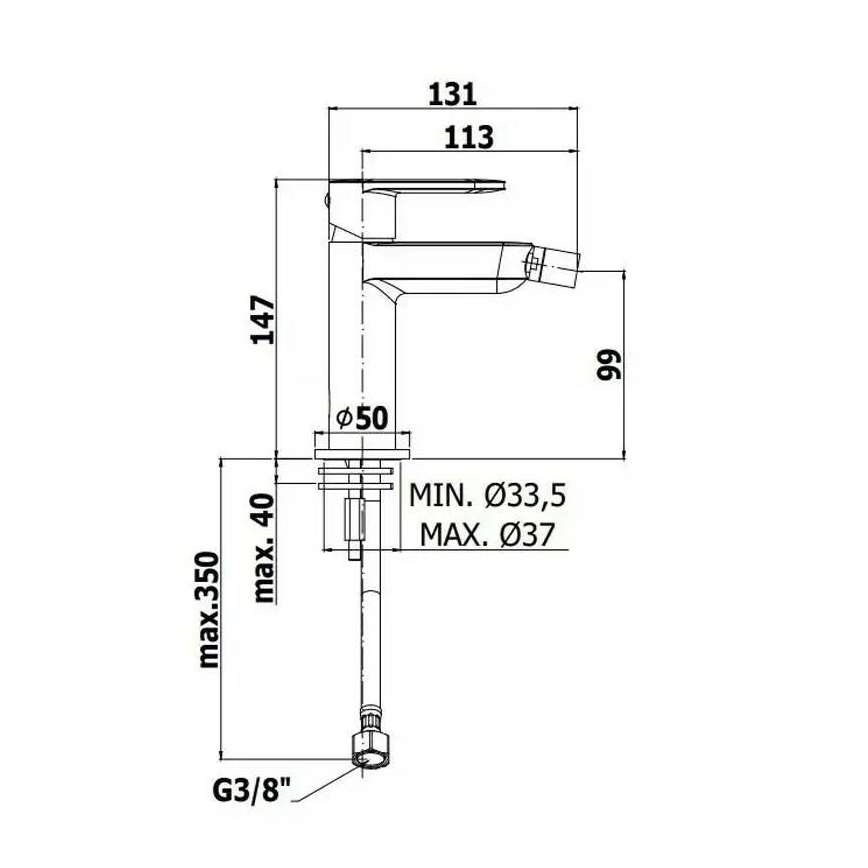 Paffoni - Bidetmengkraan CANDY glanzend chroom