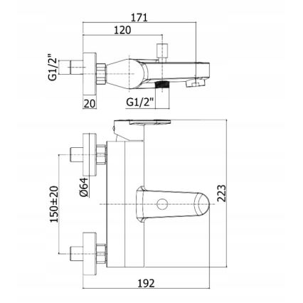 Paffoni - CANDY badset met badmengkraan, glanzend chroom