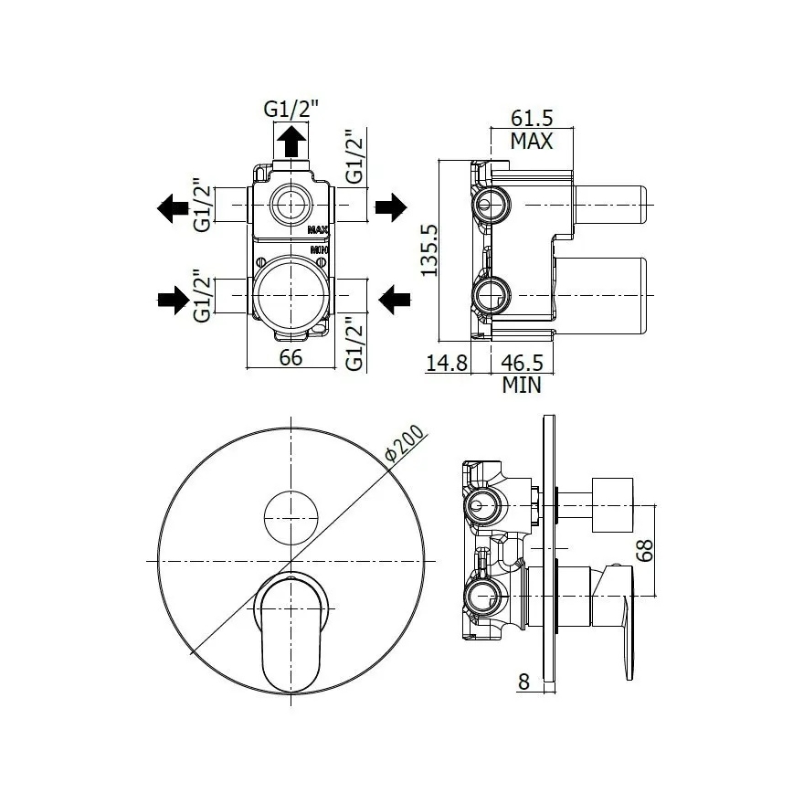 Paffoni - CANDY inbouw douchemengkraan, glanzend chroom