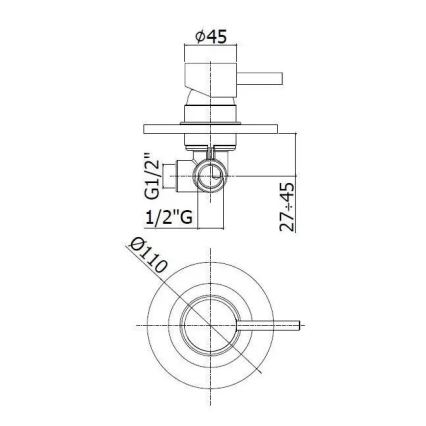 Paffoni - Douchekraan voor inbouw LIGHT mat wit