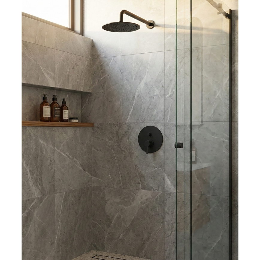 Paffoni - Douchekraan voor inbouwmontage LIGHT, zwart