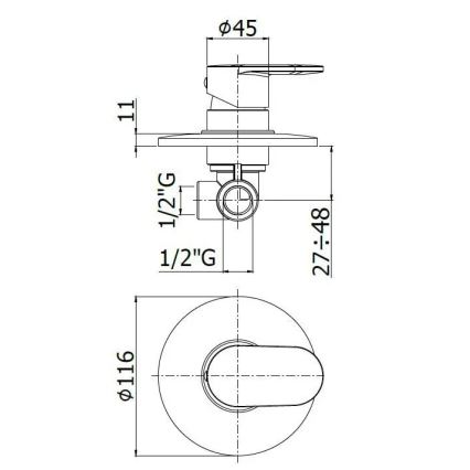 Paffoni - Douchemengkraan CANDY glanzend chroom
