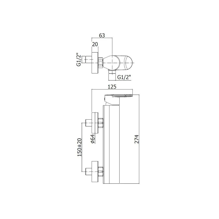 Paffoni - Doucheset met mengkraan CANDY glanzend chroom