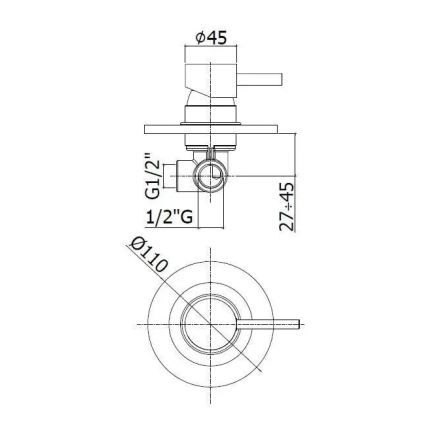 Paffoni - Inbouw douchekraan LIGHT, glanzend chroom