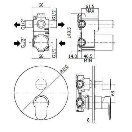Paffoni - Inbouw douchemengkraan CANDY, hoogglans chroom