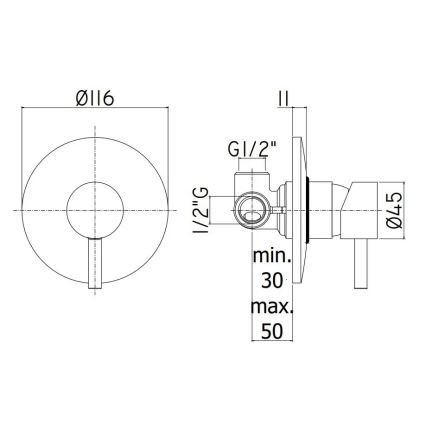 Paffoni - Inbouw douchemengkraan LIGHT, mat chroom