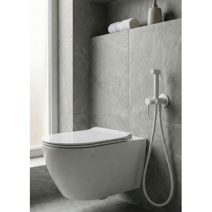 Paffoni - Wandset met handdouche voor bidet voor inbouwmontage RINGO WEST wit