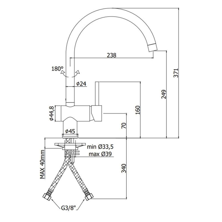Paffoni - Keukenkraan LIGHT geborsteld goud