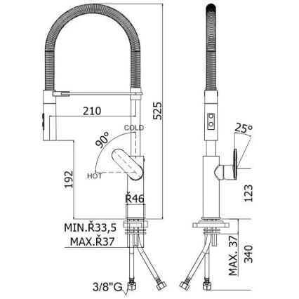 Paffoni - Keukenkraan met uittrekbare sproeikop CANDY 52,5 cm glanzend chroom
