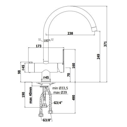 Paffoni - Keukenkraan RINGO glanzend chroom