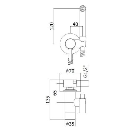 Paffoni - Wandset met handbidetdouche voor inbouw KIT glanzend chroom
